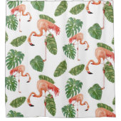 Rideaux De Douche Flamant rose tropical Philodendron Elephant Ear Le (Devant)