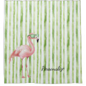 Rideaux De Douche Flamant Rose Vert (Devant)