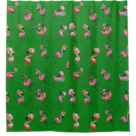 Rideaux De Douche Flamants roses (Devant)
