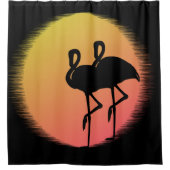 Rideaux De Douche Flamants roses couchés de soleil (Devant)
