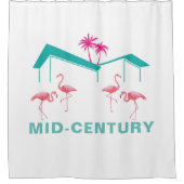 Rideaux De Douche Flamants roses de style milieu de siècle (Devant)