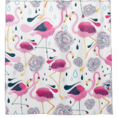Rideaux De Douche Flamants roses roses mignons et Motif de fleurs st (Devant)