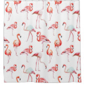 Rideaux De Douche Flamants roses roses tropicaux (Devant)