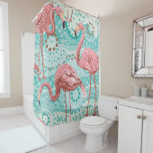 Rideaux De Douche Flamants roses sans soudure motif (En situation)