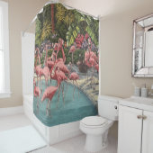 Rideaux De Douche Flamants roses tropicaux (En situation)