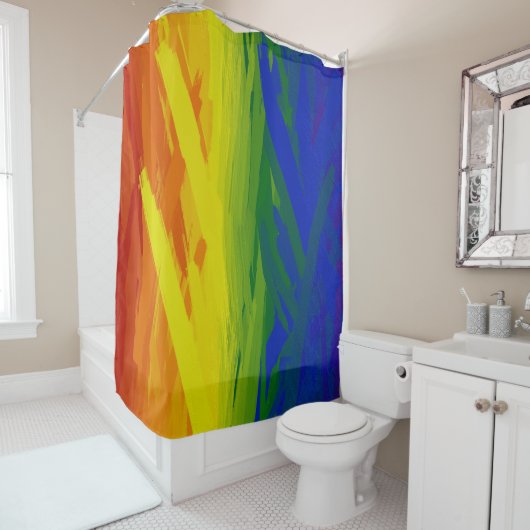 Rideaux De Douche Flames arc-en-ciel (En situation)