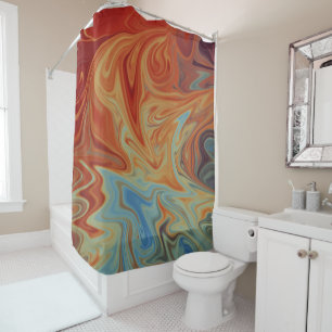 Rideaux De Douche Flames Et Conception De L'Eau Abstraite Meilleur