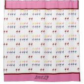 Rideaux De Douche Flamingo motif coloré (Devant)