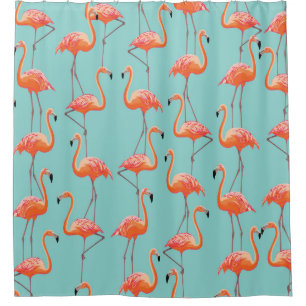 Rideaux De Douche Flamingo réaliste : motif vintage