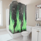 Rideaux De Douche Flamme verte (En situation)