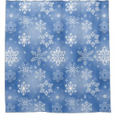 Rideaux De Douche Flammes De Neige Blanches Sur Bleu Icy (Devant)