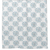 Rideaux De Douche Flammes de neige de Noël bleu, Motif de Blizzard d (Devant)