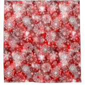 Rideaux De Douche Flammes de neige sur rouge (Devant)