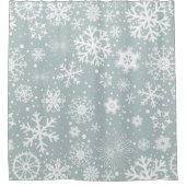 Rideaux De Douche Flammes de neige, Turquoise clair et blanc (Devant)