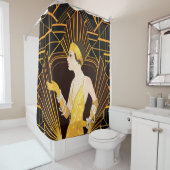 Rideaux De Douche Flapper girl : invitation de fête rétro. (En situation)