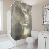 Rideaux De Douche Flashs d'orage de ciel gris clair (En situation)
