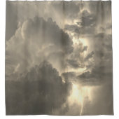 Rideaux De Douche Flashs d'orage de ciel gris clair (Devant)