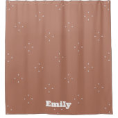 Rideaux De Douche Flèche blanche monogramme sur mousse mocha arrière (Devant)