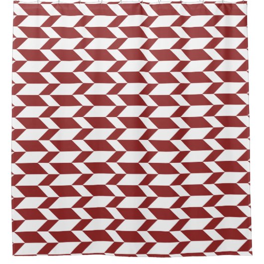 Rideaux De Douche Flèche Chevron Gras Deux Tons Blancs Rouge (Devant)