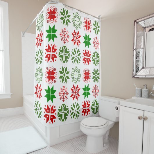 Rideaux De Douche Flèche de neige scandinave (En situation)
