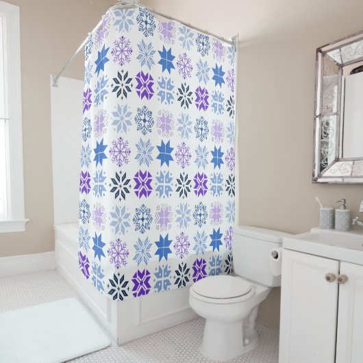 Rideaux De Douche Flèche de neige scandinave (En situation)