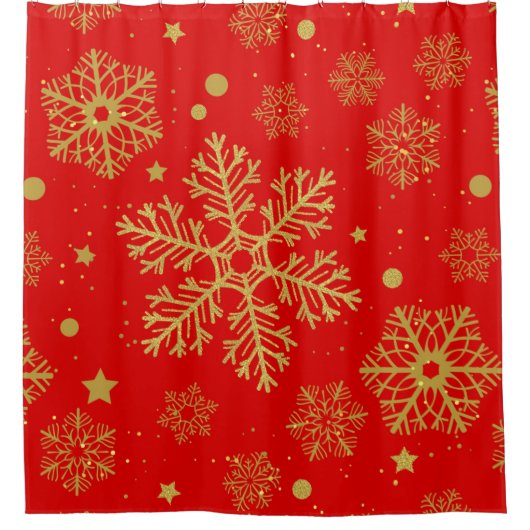 Rideaux De Douche Flèche dorée sur rouge (Devant)