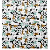 Rideaux De Douche Flèches atomiques | Moderne du milieu du siècle (Devant)