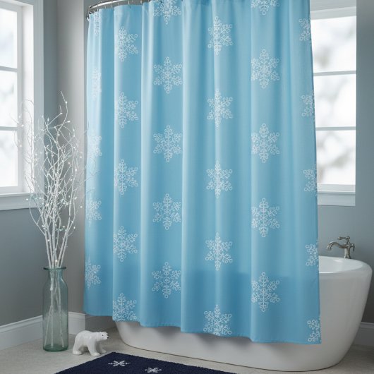 Rideaux De Douche Flèches de neige Sky Blue Winter