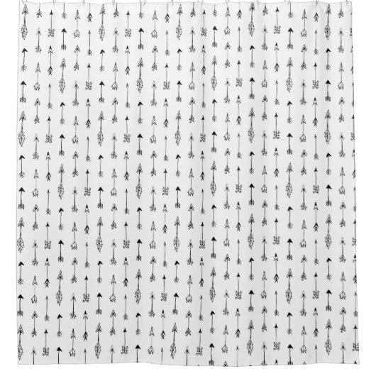 Rideaux De Douche Flèches noir et blanc. scandinave moderne (Devant)