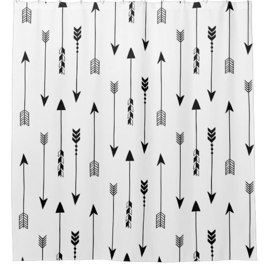 Rideaux De Douche Flèches tribales sur arrière - plan blanc. Moteur  (Devant)