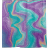 Rideaux De Douche Flèches violettes, Turquoises et dorées (Devant)