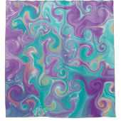 Rideaux De Douche Flèches violettes, Turquoises et dorées (Devant)