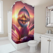 Rideaux De Douche Fleur à mâcher à goutte d'Imaginaire (En situation)