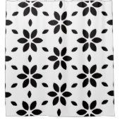 Rideaux De Douche Fleur abstraite moderne noir et blanc (Devant)