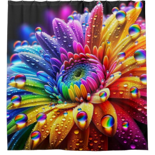 Rideaux De Douche Fleur arc-en-ciel (Devant)