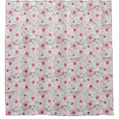 Rideaux De Douche Fleur blanche et rose délicate (Devant)