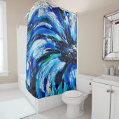 Rideaux De Douche Fleur bleue (En situation)