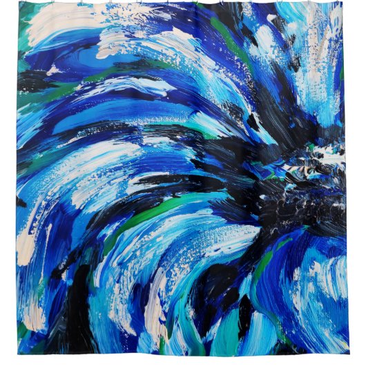 Rideaux De Douche Fleur bleue (Devant)