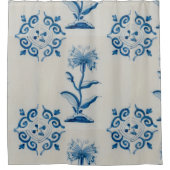Rideaux De Douche Fleur bleue et blanche néerlandaise (Devant)