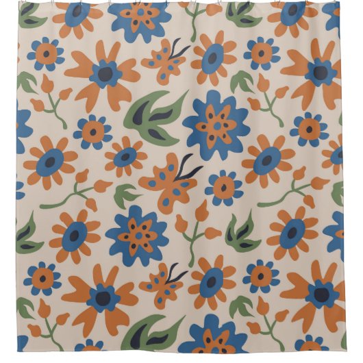 Rideaux De Douche Fleur Boho Beige (Devant)