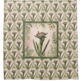 Rideaux De Douche Fleur botanique Dusty Pink Green Fig Marigold (Devant)