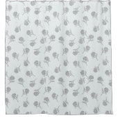 Rideaux De Douche Fleur Botanique Intemporelle Gris Clair (Devant)