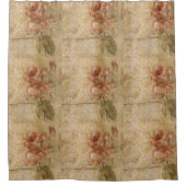 Rideaux De Douche Fleur chic Shabby, rustique, grunge, rose, rétro,  (Devant)