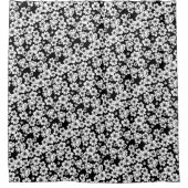 Rideaux De Douche Fleur d'anémone noir et blanc (Devant)