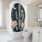 Rideaux De Douche Fleur de cactus nocturne (En situation)