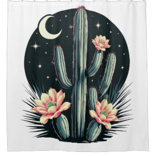 Rideaux De Douche Fleur de cactus nocturne