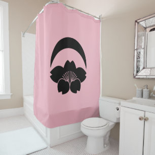 Rideaux De Douche Fleur de cerisier sous le croissant de lune