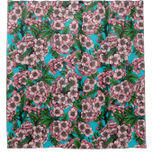 Rideaux De Douche Fleur de cerisier sur bleu (Devant)