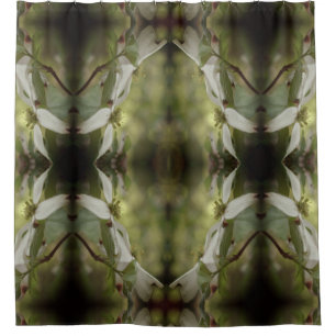 Rideaux De Douche Fleur de Dogwood sauvage fleurit Motif Abstrait