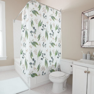 Rideaux De Douche Fleur de gomme à feuilles vertes de l'eucalyptus